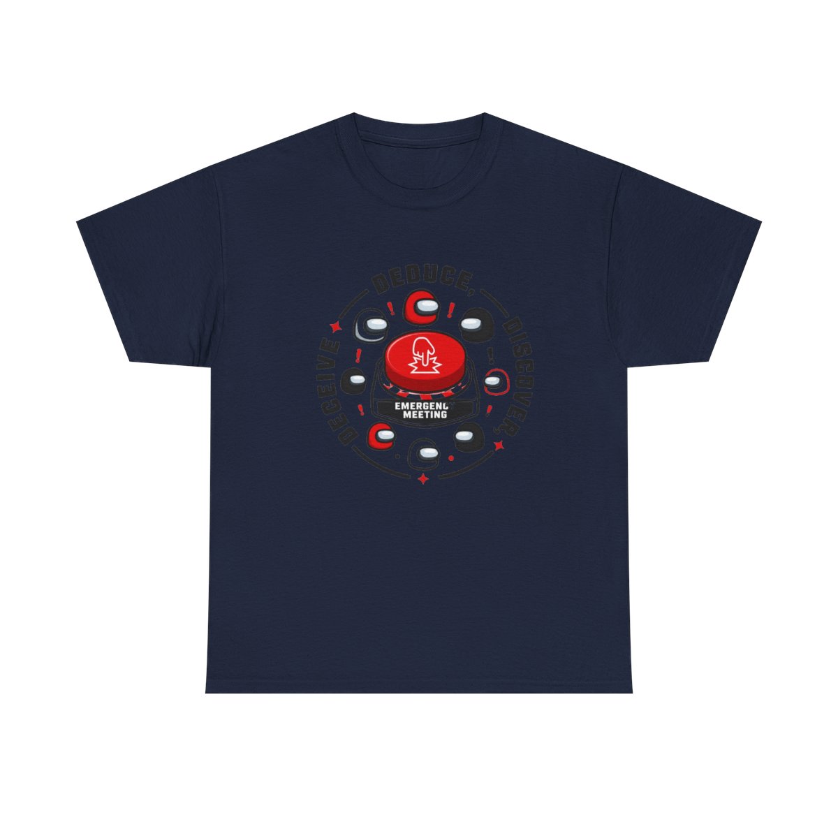 Among Us "DEDUCE, DISCOVER, DECEIVE" Unisex Tee - alternate angle 3, merchandise
