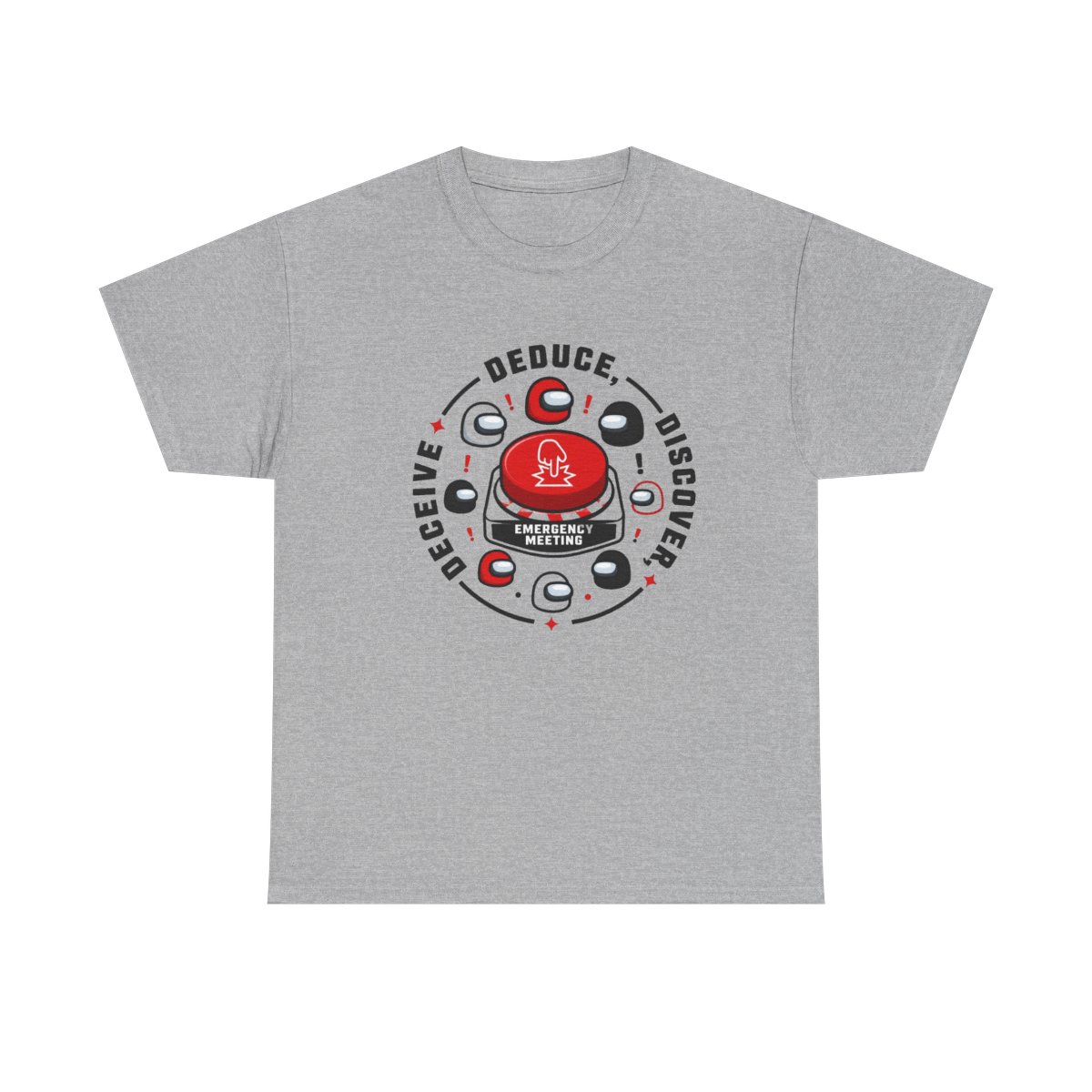 Among Us "DEDUCE, DISCOVER, DECEIVE" Unisex Tee - alternate angle 2, merchandise