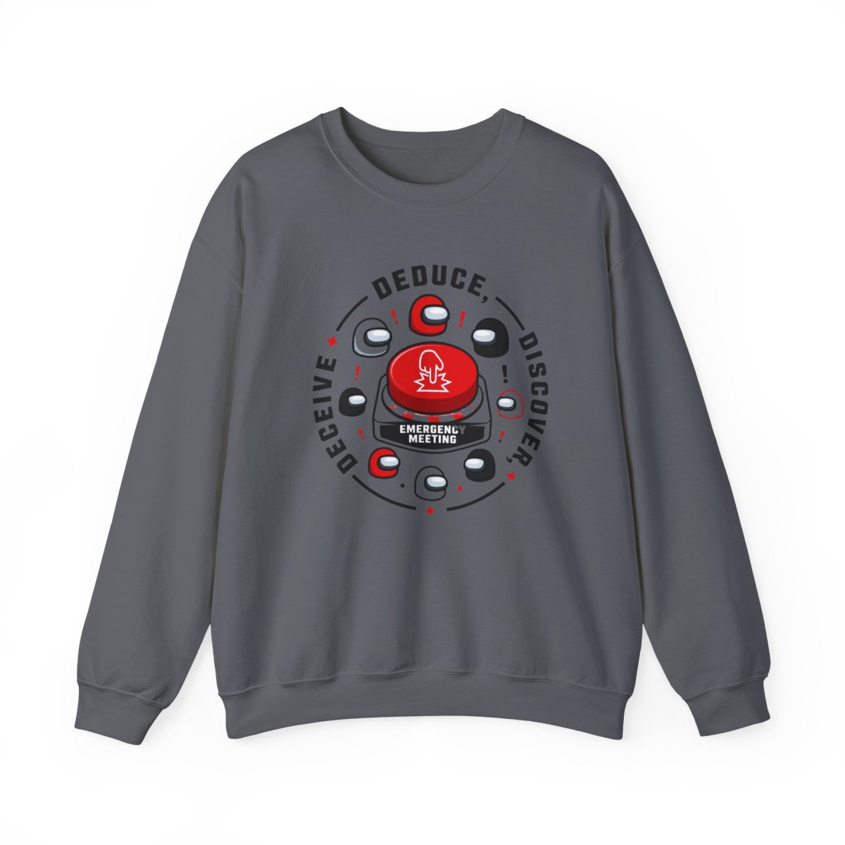 Among Us "DEDUCE, DISCOVER, DECEIVE" Crewneck - alternate angle 3, merchandise