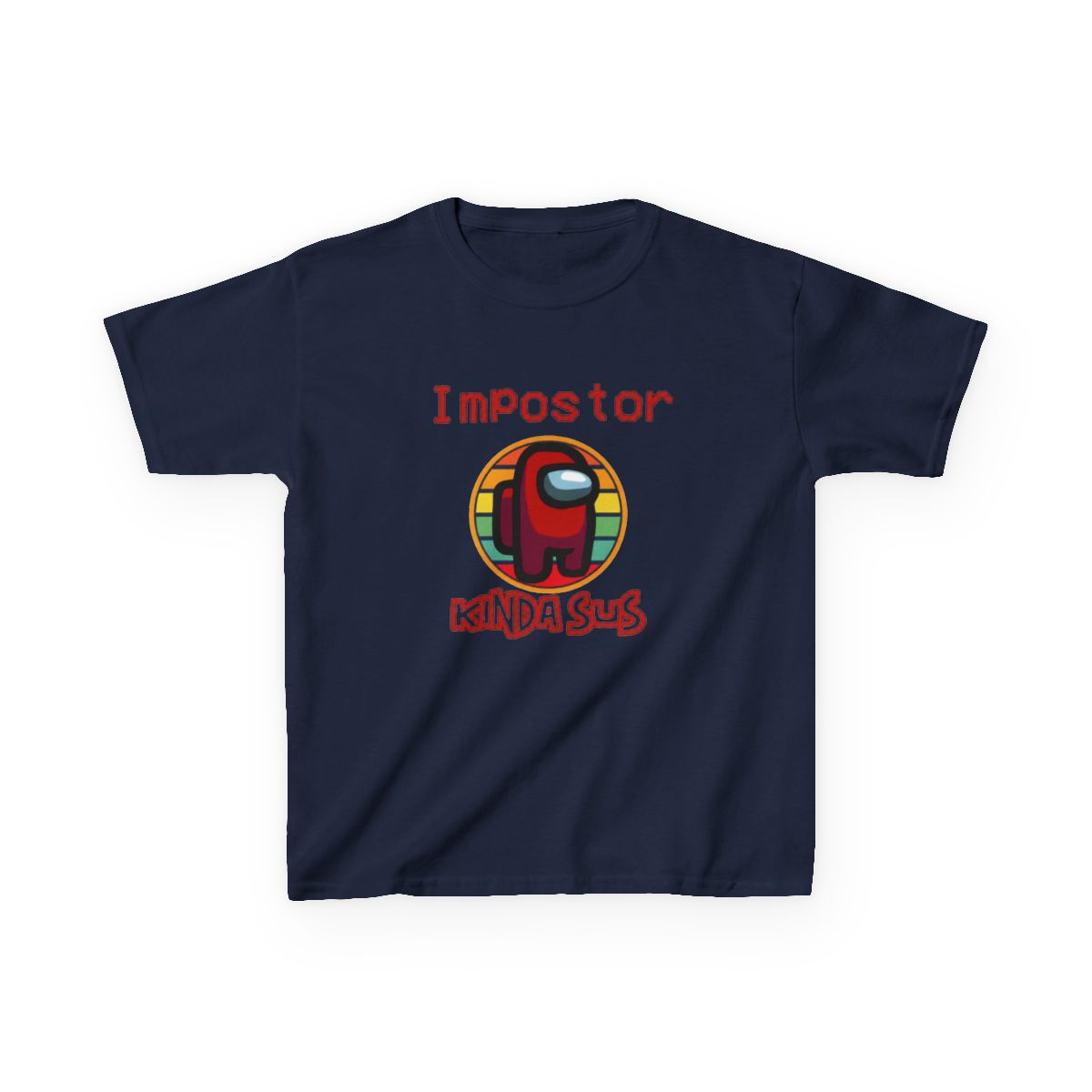 Impostor Among Us kinda sus Kids T-Shirt - alternate angle 2, merchandise