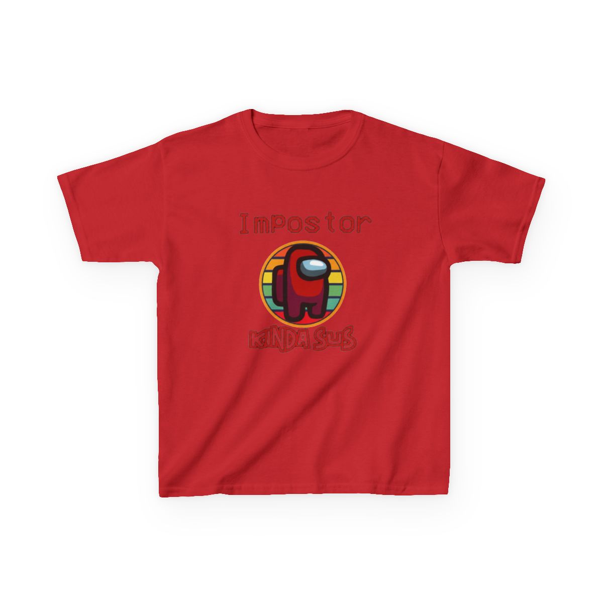 Impostor Among Us kinda sus Kids T-Shirt - alternate angle 3, merchandise