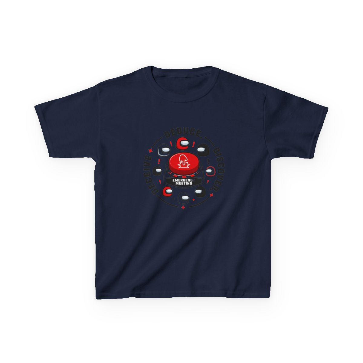 Among Us "DEDUCE, DISCOVER, DECEIVE" Unisex Kids Tee - alternate angle 3, merchandise