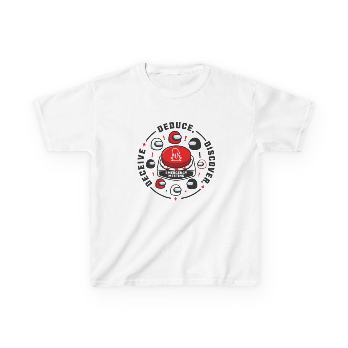 Among Us "DEDUCE, DISCOVER, DECEIVE" Unisex Kids Tee