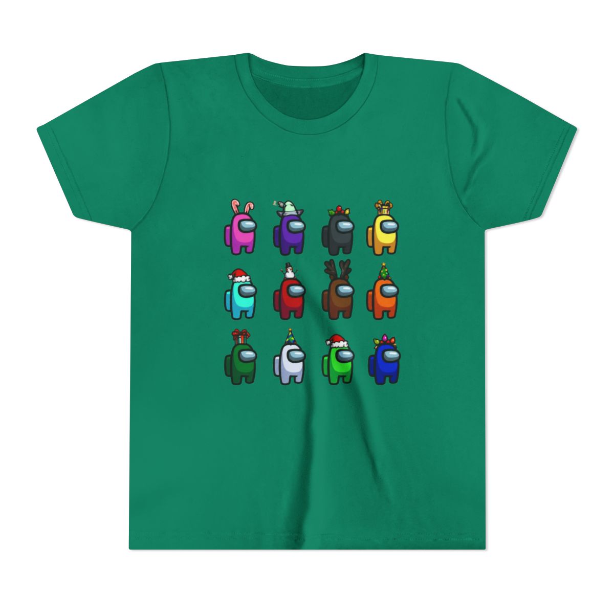 Among us Christmas many among us Kids T Shirt - alternate angle 2, merchandise