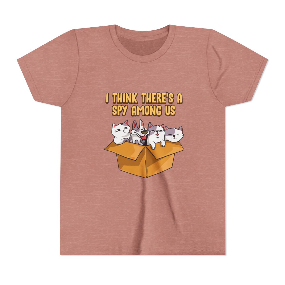 Cute & Funny I Think There's A Spy Among Us Cats Kids T Shirt - alternate angle 2, merchandise