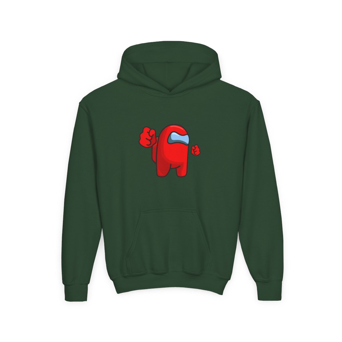 Red Among Us Crewmate – Funny Impostor Art for Among Us Fans and Gamers Hoodie (Kids) - alternate angle 2, merchandise